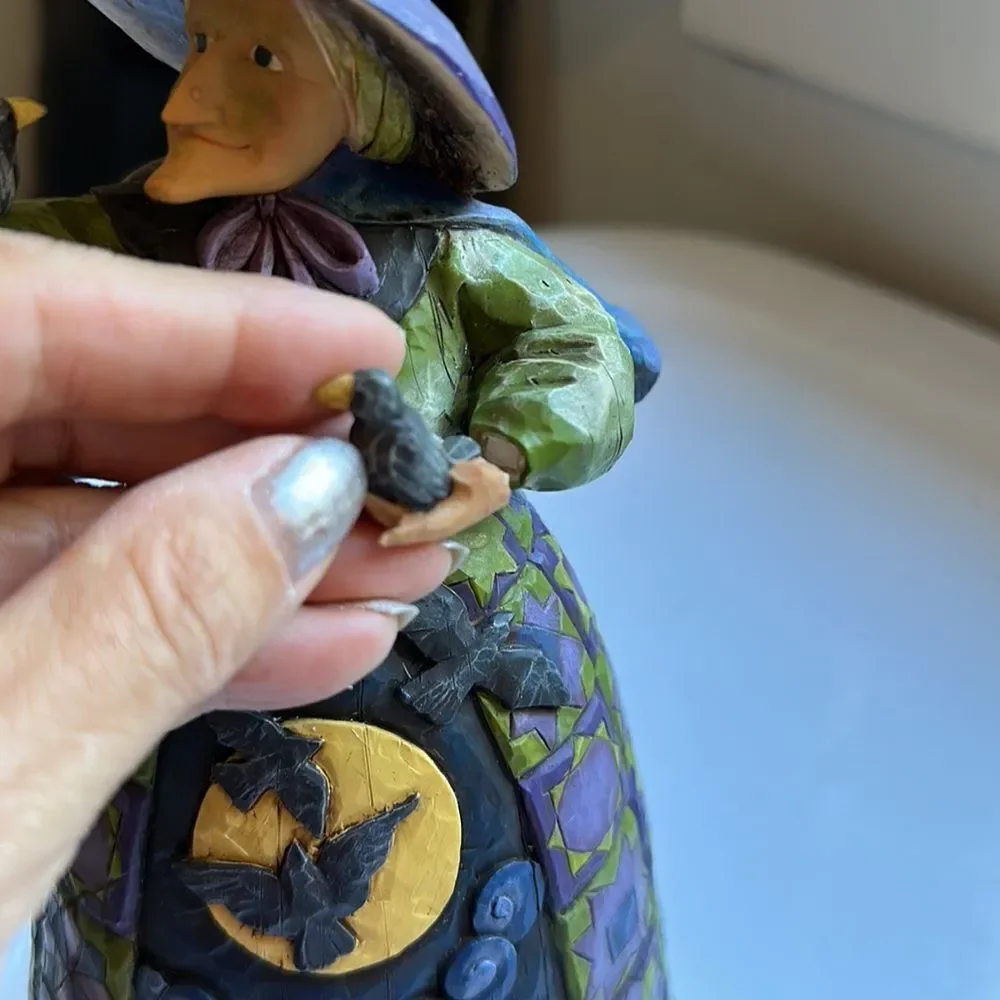 New in box 2004 Jim‎ Shore Black Bird Stew Witch with Black Birds Figurine